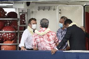 President Macron Visit To Papeete's Harbour