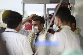 President Macron Visit To Papeete's Harbour