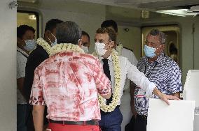 President Macron Visit To Papeete's Harbour