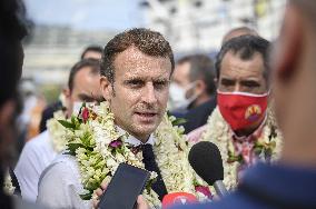 President Macron Visit To Papeete's Harbour