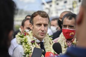 President Macron Visit To Papeete's Harbour