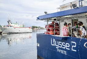 President Macron Visit To Papeete's Harbour