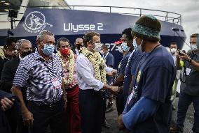 President Macron Visit To Papeete's Harbour