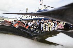 President Macron Visit To Papeete's Harbour