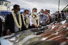 President Macron Visit To Papeete's Harbour