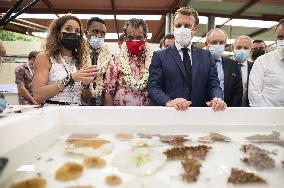 President Macron Visitt To The Criobe Environmental Research Institute - Mo'orea Island