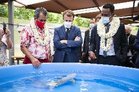 President Macron Visitt To The Criobe Environmental Research Institute - Mo'orea Island