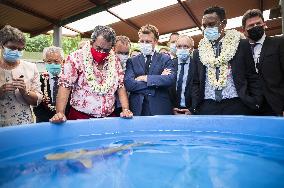 President Macron Visitt To The Criobe Environmental Research Institute - Mo'orea Island