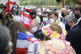 President Macron Visitt To The Criobe Environmental Research Institute - Mo'orea Island