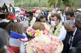 President Macron Visitt To The Criobe Environmental Research Institute - Mo'orea Island