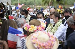 President Macron Visitt To The Criobe Environmental Research Institute - Mo'orea Island