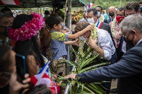 President Macron Visitt To The Criobe Environmental Research Institute - Mo'orea Island