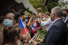 President Macron Visitt To The Criobe Environmental Research Institute - Mo'orea Island