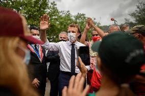 President Macron Listens To A Victim Of A Nuclear Test - Moorea Island