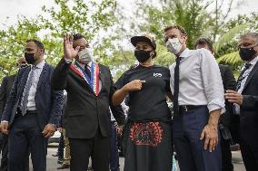 President Macron Listens To A Victim Of A Nuclear Test - Moorea Island