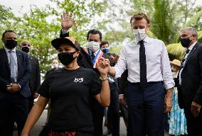 President Macron Listens To A Victim Of A Nuclear Test - Moorea Island