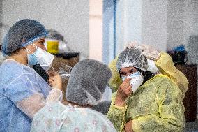 Covid-19 crisis at field hospital in Ezzahra