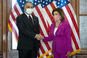 Nancy Pelosi Meets With Iraq's PM Mustafa Al-Kadhimi - DC