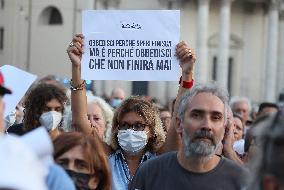 Demonstration Against The Mandatory Green Pass - Rome