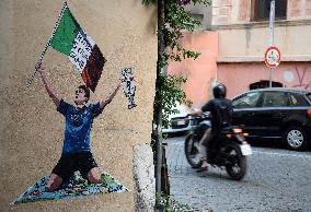 Mural Celebrating Italys European Title - Rome