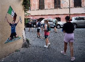 Mural Celebrating Italys European Title - Rome