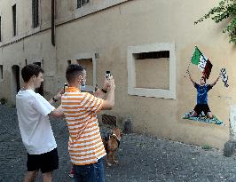 Mural Celebrating Italys European Title - Rome