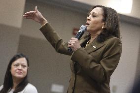 Vice President Kamala Harris speaks while meeting with Texas legislators