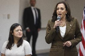 Vice President Kamala Harris speaks while meeting with Texas legislators