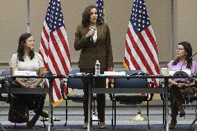 Vice President Kamala Harris speaks while meeting with Texas legislators