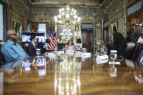 Vice President Kamala Harris meets with disabilities advocates at the White House