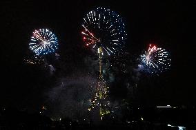 Eiffel Tower Fireworks - Paris