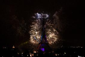 Eiffel Tower Fireworks - Paris