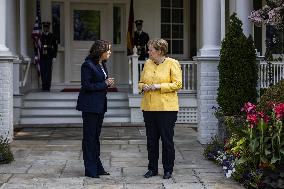 VP Harris Welcomes Chancellor Merkel