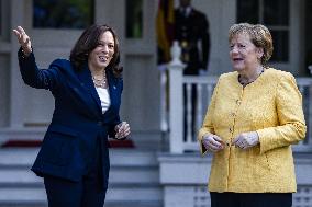 VP Harris Welcomes Chancellor Merkel