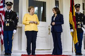 VP Harris Welcomes Chancellor Merkel