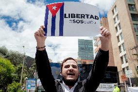 S.O.S Cuba Protest In Colombia