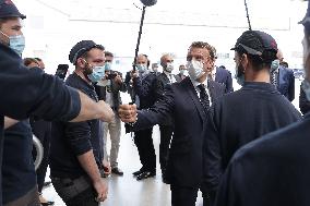 President Macron Visits CAF Factory - Bagneres-de-Bigorre