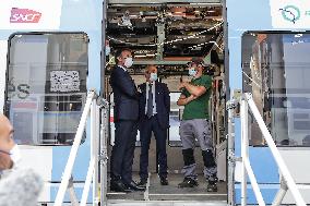 President Macron Visits CAF Factory - Bagneres-de-Bigorre