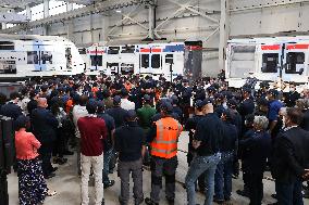 President Macron Visits CAF Factory - Bagneres-de-Bigorre