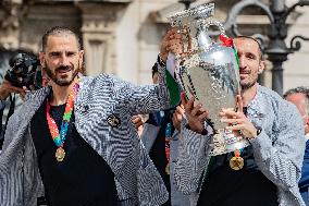 EURO 2020 champion Italian team returns - Rome