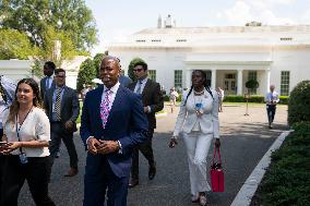 Borough President of Brooklyn Eric Adams Speaks to Reporters at the White House