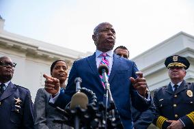 Borough President of Brooklyn Eric Adams Speaks to Reporters at the White House
