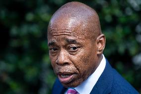 Borough President of Brooklyn Eric Adams Speaks to Reporters at the White House