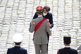 President Macron Attends A Military Ceremony - Paris