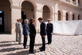 President Macron Attends A Military Ceremony - Paris