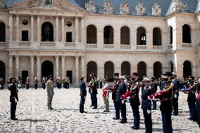 President Macron Attends A Military Ceremony - Paris