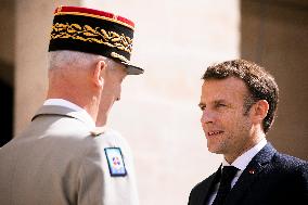 President Macron Attends A Military Ceremony - Paris