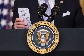 President Joe Biden holds an event on COVID-19 strategy, Delta variant