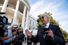 President Biden Departs White House for Weekend at Camp David