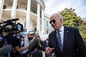 President Biden Departs White House for Weekend at Camp David